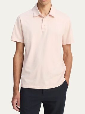 Vince Garment Dyed Polo Shirt Light Pink Cotton Men’s XXL